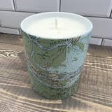Nautical Map Cotton Wick Ceramic Candle Jar/Filled Candle Blue Poppy Designs   
