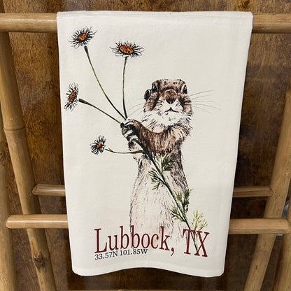Custom Your Town Prairie Dog 27 x 27 Kitchen Towel Kitchen Towel/Dishcloth Blue Poppy Designs Your Town (Customized)  