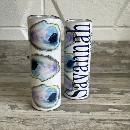 Triple Oyster 30 oz Tumbler - Customize it with your town Drinking Glass/Tumbler Blue Poppy Designs Art Only  