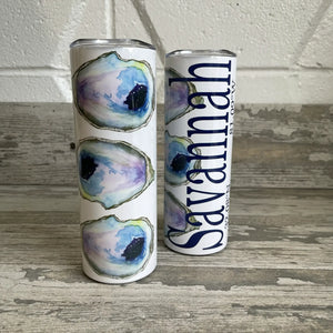Triple Oyster 30 oz Tumbler - Customize it with your town Drinking Glass/Tumbler Blue Poppy Designs Art Only  