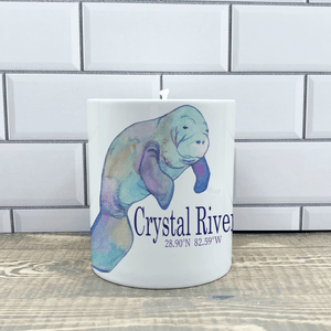 Manatee Ceramic Candle - Customize it with your town Jar/Filled Candle Blue Poppy Designs Apples & Maple Bourbon  