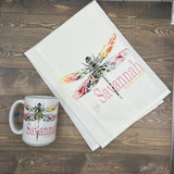 Dragonfly 15 oz Coffee Mug - Customize it with your town Coffee Mug/Cup Blue Poppy Designs   