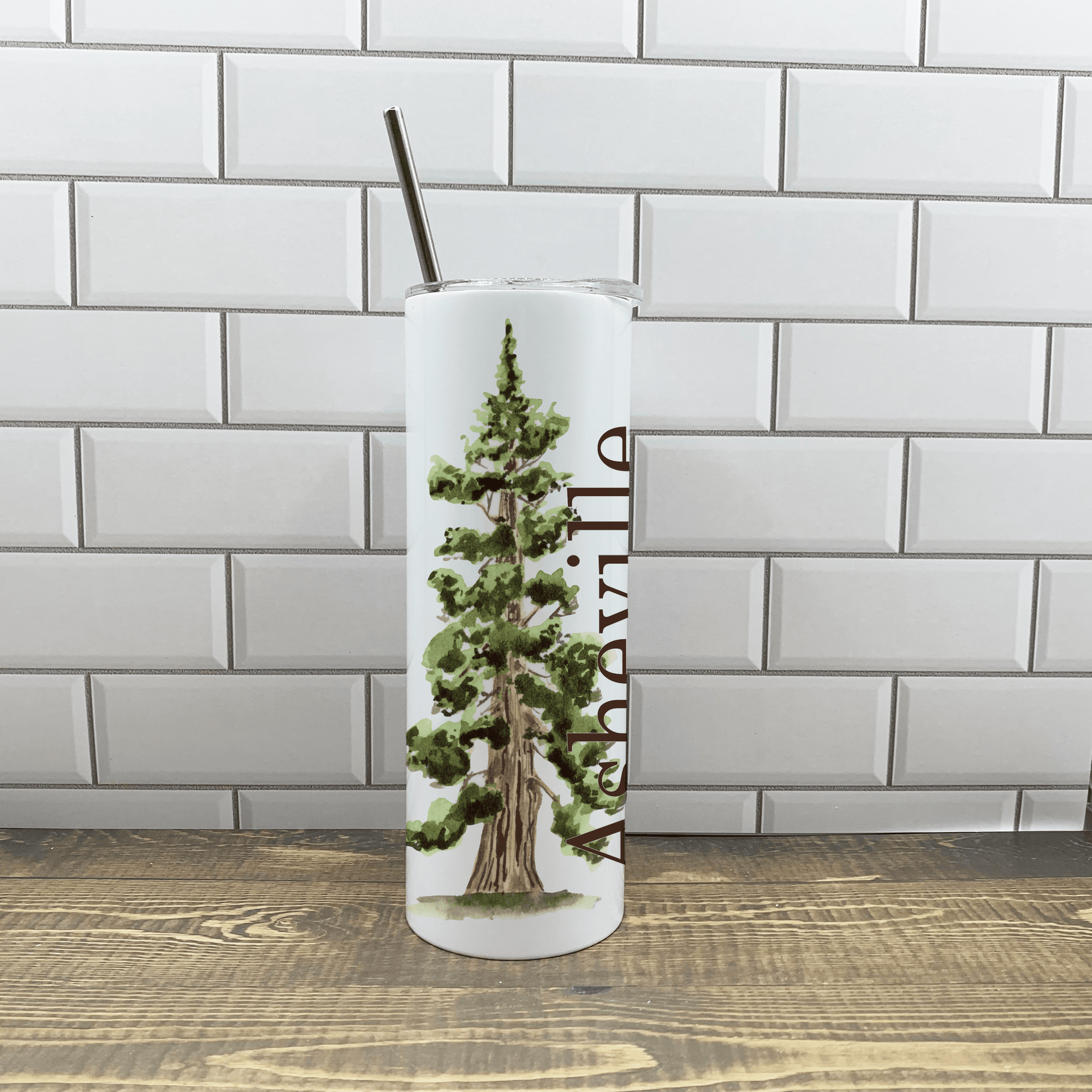 Big Pine 20 oz Tumbler - Customize it with your town Insulated Mug/Tumbler Blue Poppy Designs Art Only  