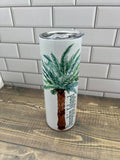 Palm Tree 20 oz Tumbler - Customize it with your town Drinking Glass/Tumbler Blue Poppy Designs Your Town (Customized)  