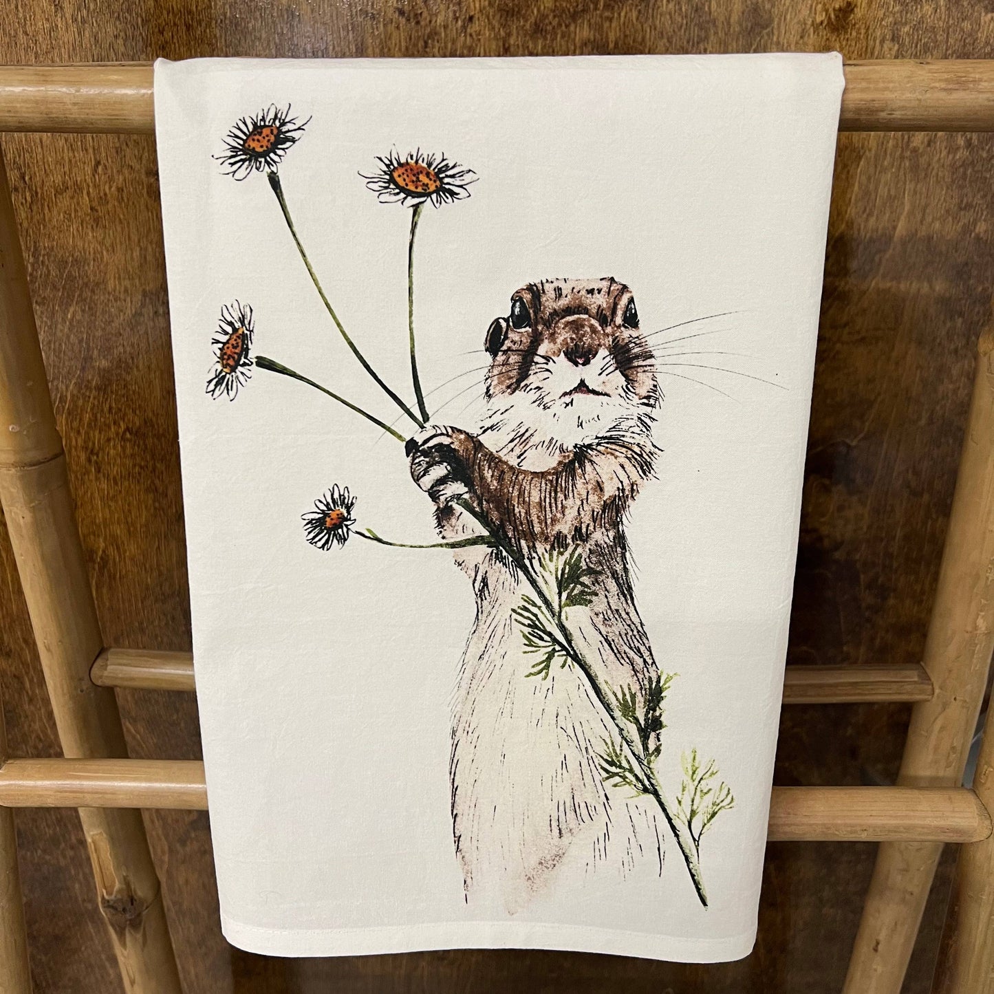 Custom Your Town Prairie Dog 27 x 27 Kitchen Towel Kitchen Towel/Dishcloth Blue Poppy Designs Art Only  