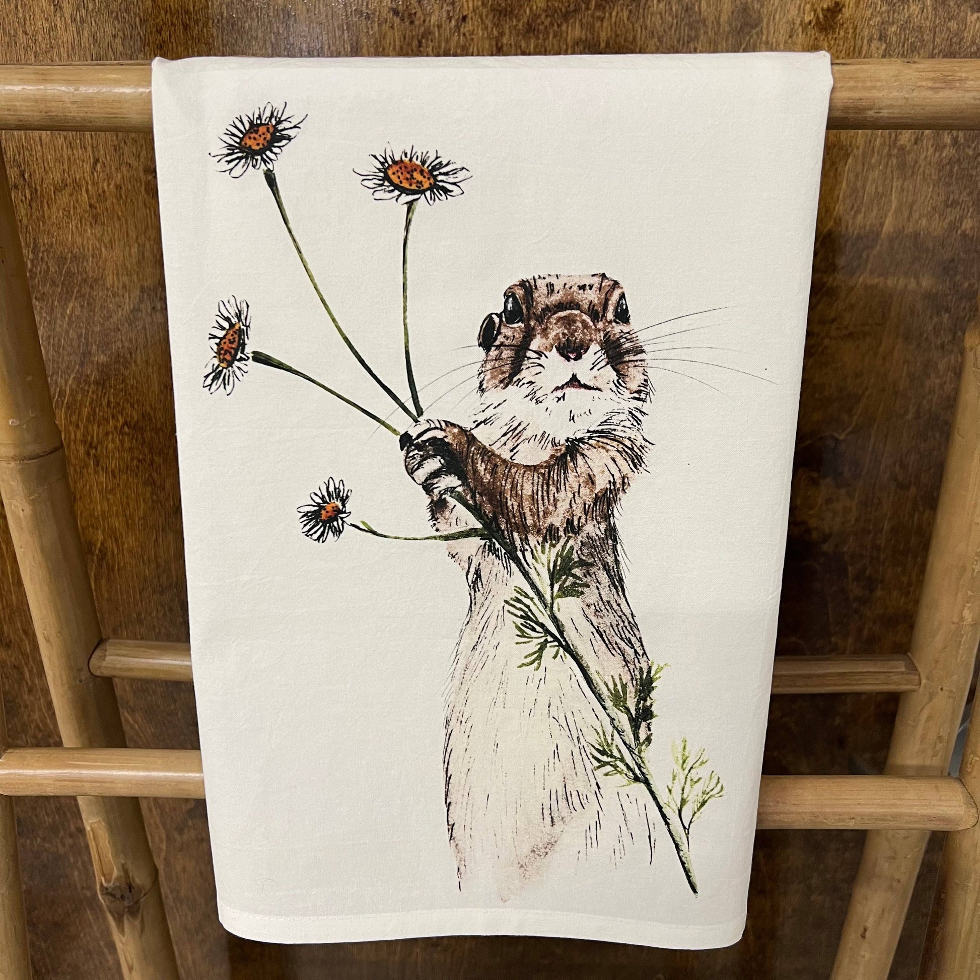 Custom Your Town Prairie Dog 27 x 27 Kitchen Towel Kitchen Towel/Dishcloth Blue Poppy Designs Art Only  