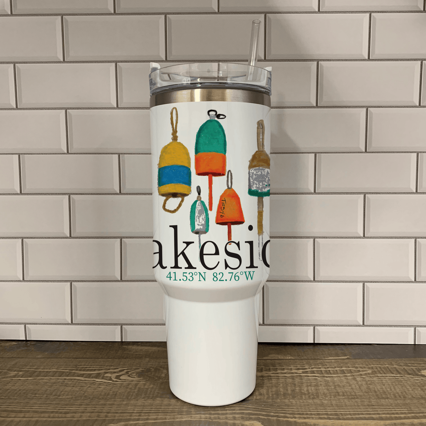 Buoys 40oz Tumbler - Name Drop with your town Insulated Mug/Tumbler Blue Poppy Designs Art Only  