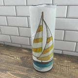Sailboat 20 oz Tumbler - Customize it with your town Drinking Glass/Tumbler Blue Poppy Designs Art Only  