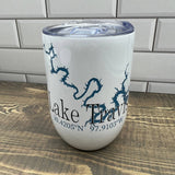 Custom Choose your Lake Insulated Wine Tumbler 11 oz Drinking Glass/Tumbler Blue Poppy Designs Default Title  