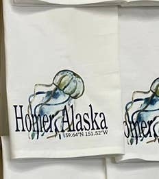 Custom Your Town Jellyfish 27x27 Kitchen Towel Kitchen Towel/Dishcloth Blue Poppy Designs White Your Town (Customized) 