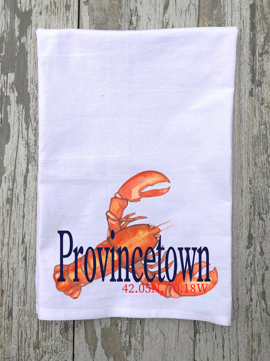 Watercolor Lobster Kitchen Towel Kitchen Towel/Dishcloth Blue Poppy Designs 27x27 White Art Only