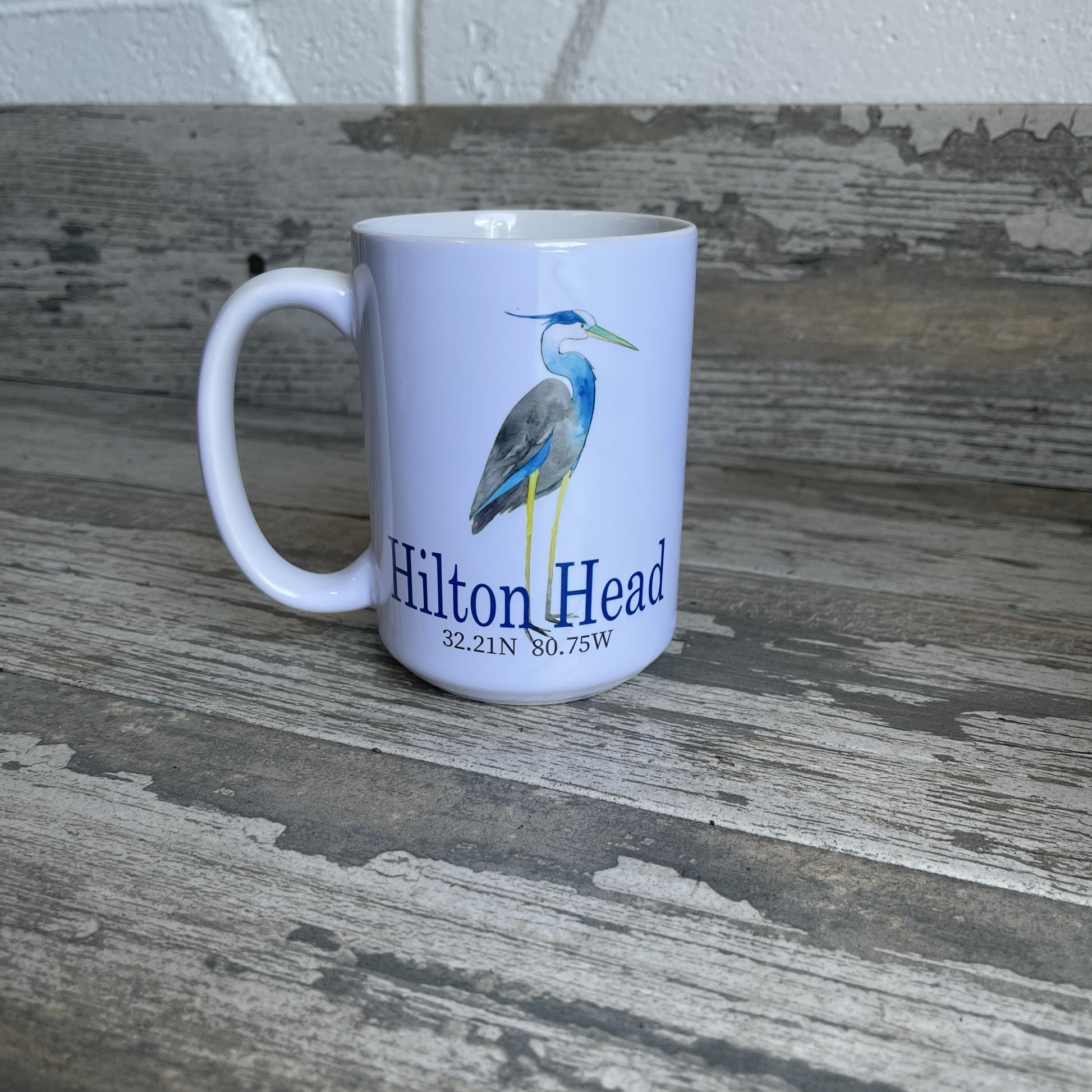 Watercolor Heron Ceramic Mug Coffee Mug/Cup Blue Poppy Designs   