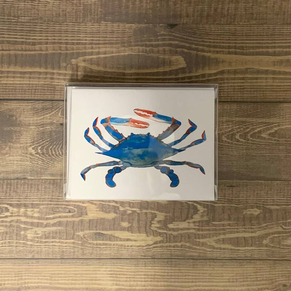 Crab Note Cards - Set of 8 cards Stationery/Notecard Set Blue Poppy Designs Art Only  