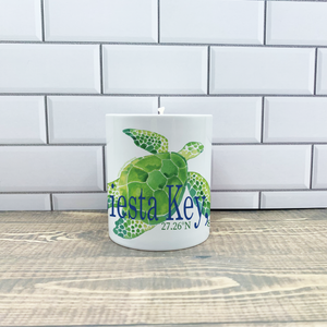 White Green Turtle Your Town Cotton Wick Candle Jar/Filled Candle Blue Poppy Designs   