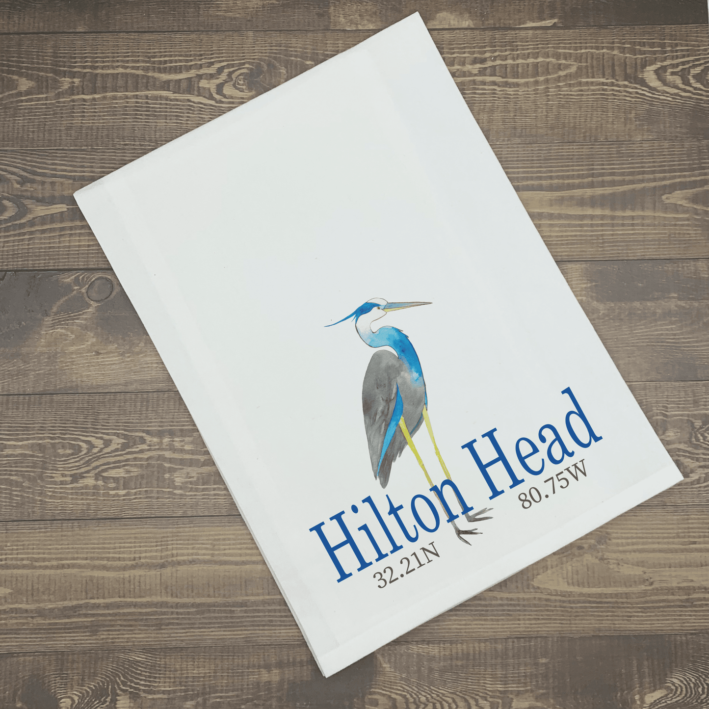 Heron (watercolor) 27x27 Kitchen Custom Your Town Towel Kitchen Towel/Dishcloth Blue Poppy Designs   