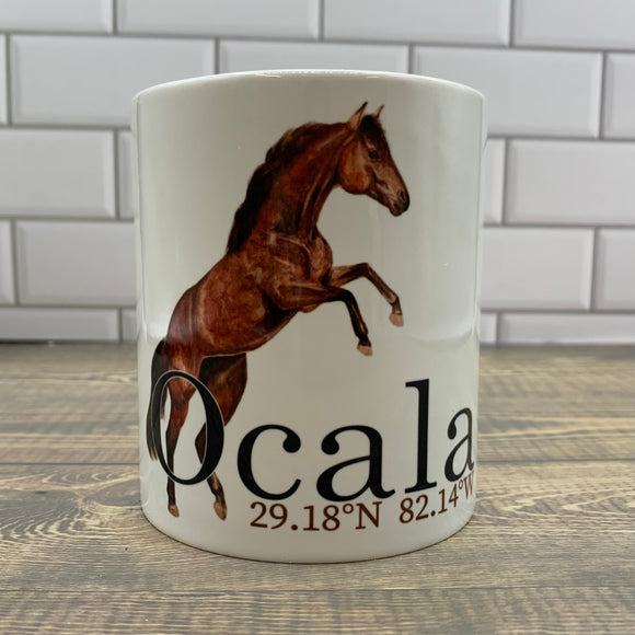 Horse ceramic Candle - Customize it with your town Jar/Filled Candle Blue Poppy Designs   