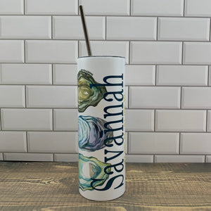 New Triple Oyster 20oz Tumbler - Customize it with your town Drinking Glass/Tumbler Blue Poppy Designs   
