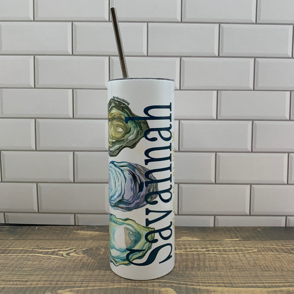 New Triple Oyster 30oz Tumbler - Customize it with your town Drinking Glass/Tumbler Blue Poppy Designs   