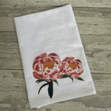 Custom Your Town Peony (watercolor) 27x27 Kitchen Towel Kitchen Towel/Dishcloth Blue Poppy Designs White Art Only 