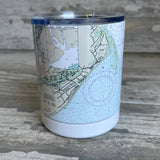 Nautical Map Low Ball Tumbler Drinking Glass/Tumbler Blue Poppy Designs   