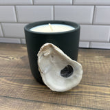 Oyster Shell candle - 13 oz matte gray ceramic candle vessel Jar/Filled Candle Blue Poppy Designs Apples & Maple Bourbon Grey 