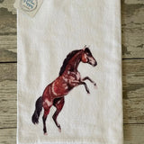 Horse watercolor 27x27 Kitchen Towel - Custom with Your Town Kitchen Towel/Dishcloth Blue Poppy Designs White Art Only 