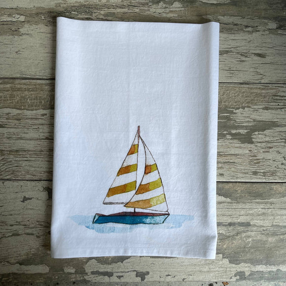 Sailboat Kitchen Towel Kitchen Towel/Dishcloth Blue Poppy Designs   