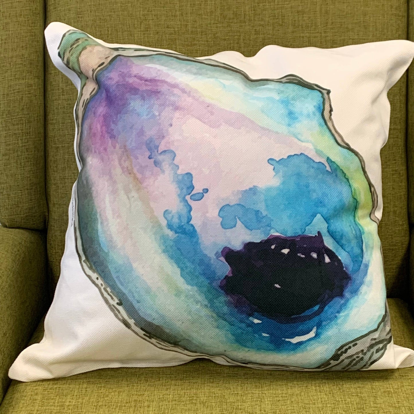 Oyster Square Pillow Throw/Decorative Pillow Blue Poppy Designs white Art Only 