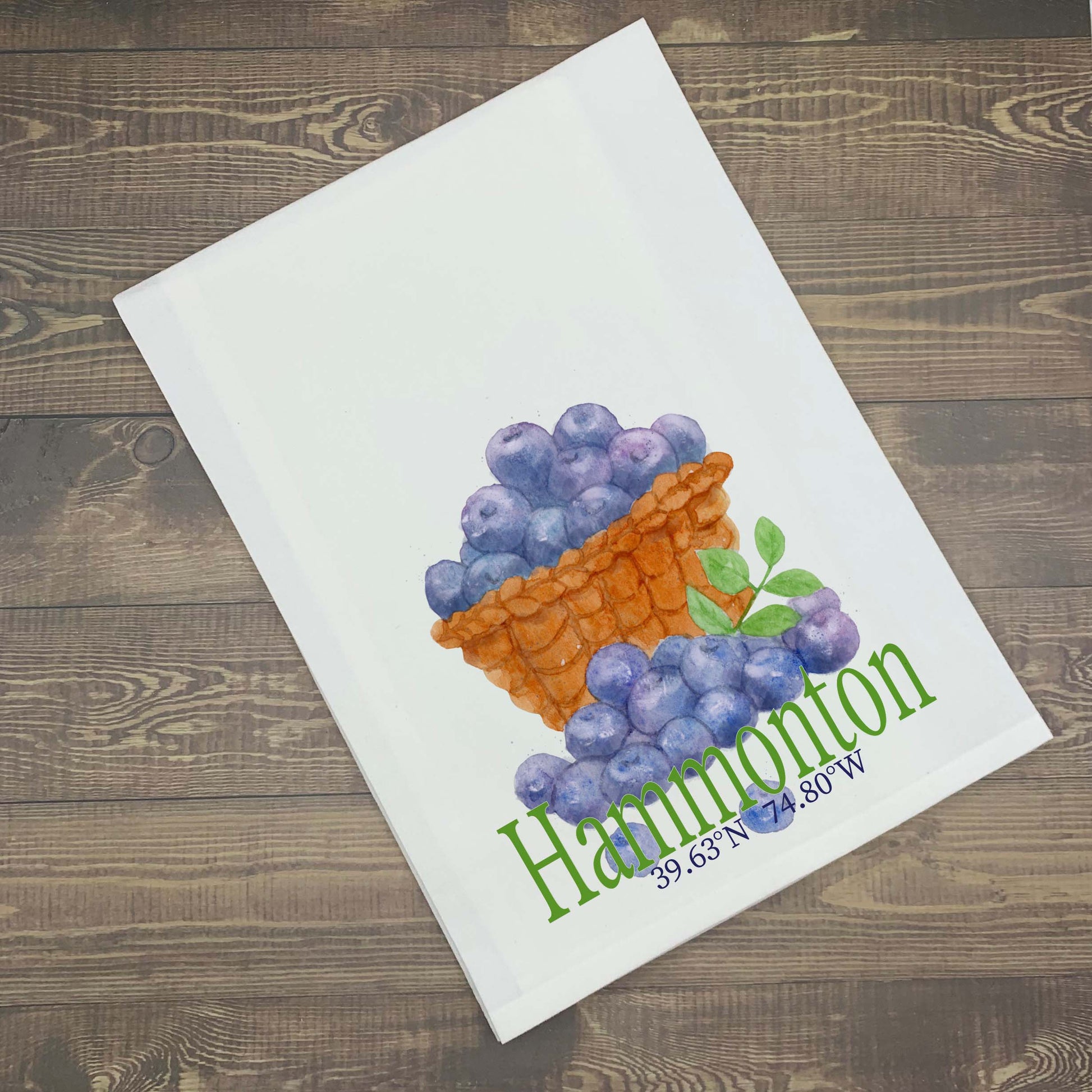 Blueberry Kitchen Towel Kitchen Towel/Dishcloth Blue Poppy Designs Art Only  