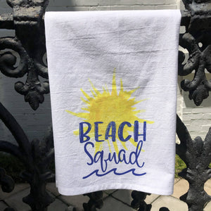 Watercolor Beach Squad Kitchen Towel Kitchen Towel/Dishcloth Blue Poppy Designs 27x27 White 