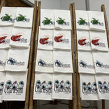 Shrimp (Watercolor Painting) 27 x 27 Kitchen Towel Kitchen Towel/Dishcloth Blue Poppy Designs   