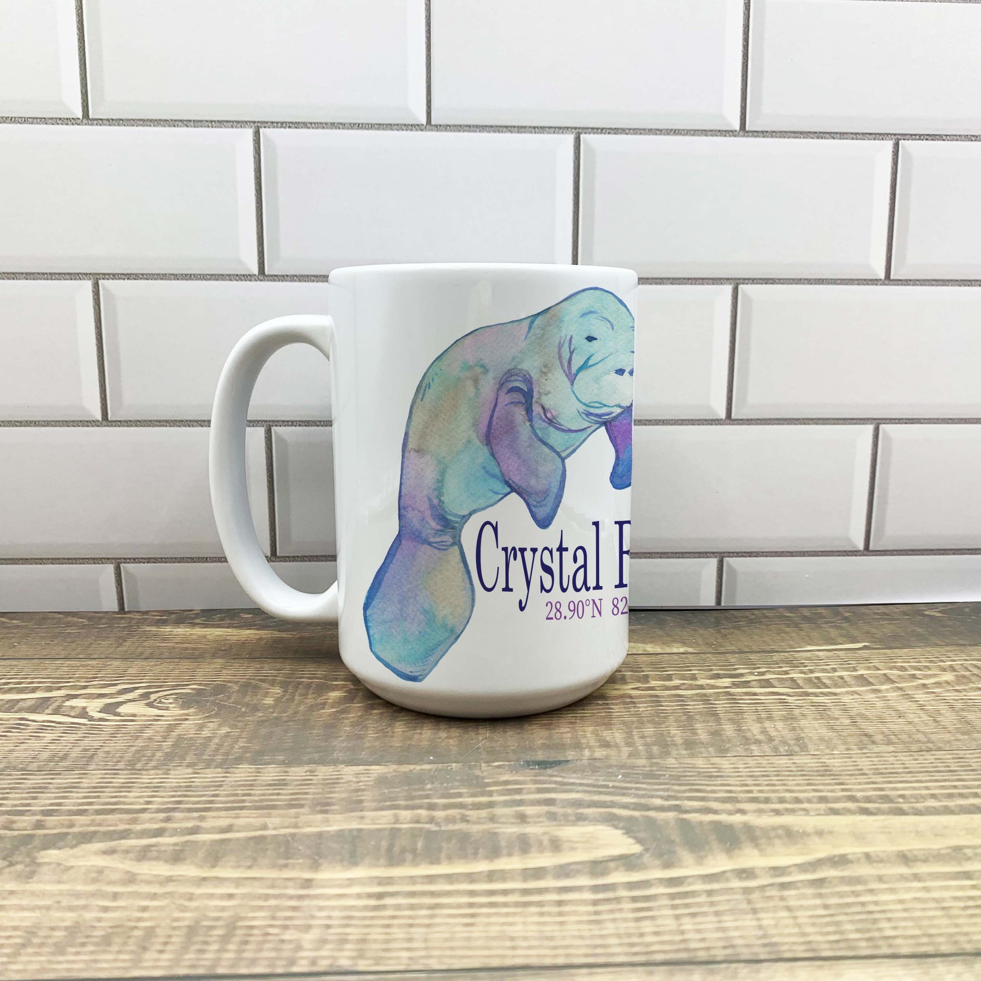Manatee 15oz Coffee Mug Coffee Mug/Cup Blue Poppy Designs Art Only  