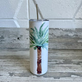 Palm Tree 30 oz Tumbler - Customize it with your town Drinking Glass/Tumbler Blue Poppy Designs Art Only  