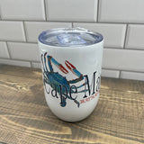 Blue Crab Wine Tumbler - Customize it with your town Drinking Glass/Tumbler Blue Poppy Designs Art Only  