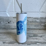 Blue Turtle 30 oz Tumbler - Customize it with your town Drinking Glass/Tumbler Blue Poppy Designs Art Only  