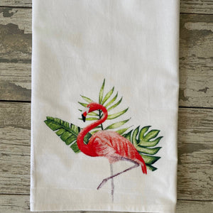 Watercolor Flamingo Kitchen Towel Kitchen Towel/Dishcloth Blue Poppy Designs 27x27 Art Only 