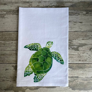 Watercolor Sea Turtle Kitchen Towel Kitchen Towel/Dishcloth Blue Poppy Designs 27x27 Art Only 