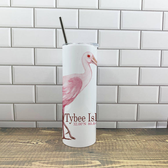 Spoonbill 20oz Tumbler - Customize it with your town Insulated Mug/Tumbler Blue Poppy Designs Art Only  