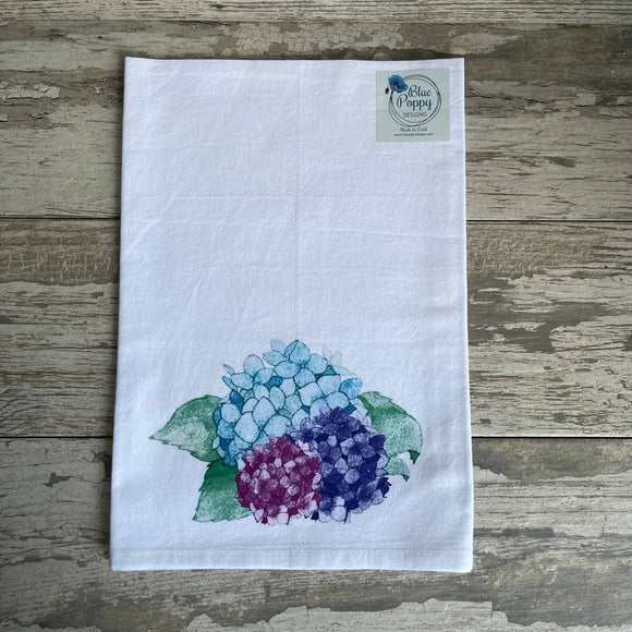 Hydrangea Kitchen Towel Kitchen Towel/Dishcloth Blue Poppy Designs Art Only  
