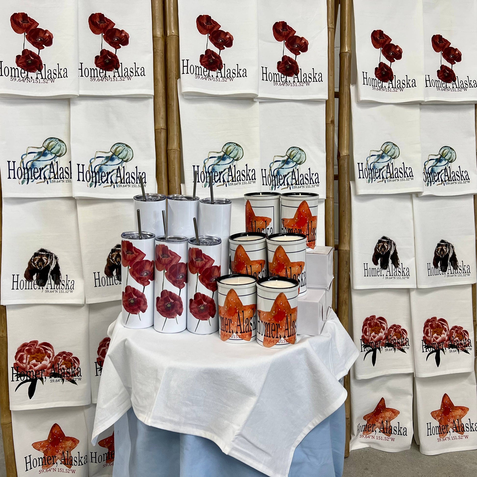 Peony (Watercolor Painting) 27 x 27 Kitchen Towel Kitchen Towel/Dishcloth Blue Poppy Designs   