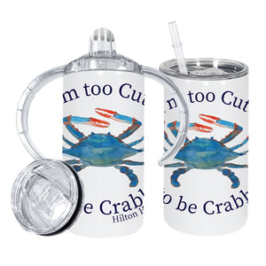 Too Cute Crab Sippy Cup/Tumbler Customize it with your town Insulated Mug/Tumbler Blue Poppy Designs Art Only  