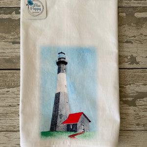 Lighthouse Watercolor Kitchen Towel Kitchen Towel/Dishcloth Blue Poppy Designs 27x27 White Art Only