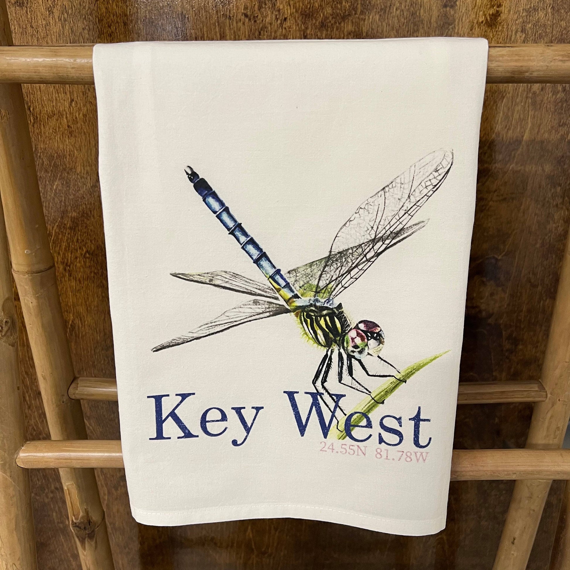 Dragonfly (Watercolor Painting) 27 x 27 Kitchen Towel Kitchen Towel/Dishcloth Blue Poppy Designs White Your Town (Customized) 
