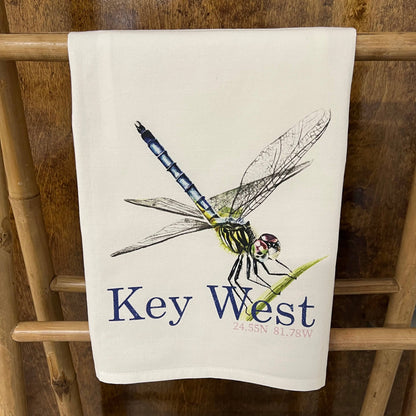 Dragonfly (Watercolor Painting) 27 x 27 Kitchen Towel Kitchen Towel/Dishcloth Blue Poppy Designs White Your Town (Customized) 