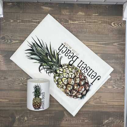 Pineapple (watercolor)  27 x 27 Kitchen Towel Kitchen Towel/Dishcloth Blue Poppy Designs   